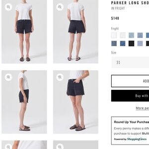 AGolde Parker Long  Denim Short in Fright 31